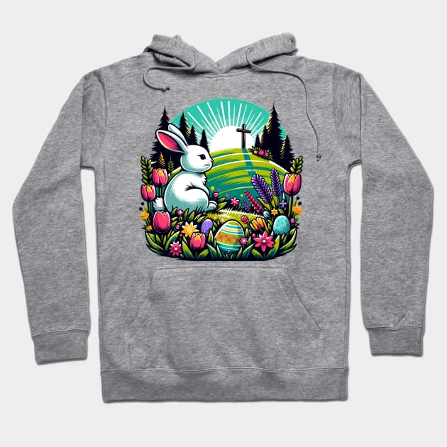 Tranquil Easter Dawn Bunny Hoodie by WEARWORLD